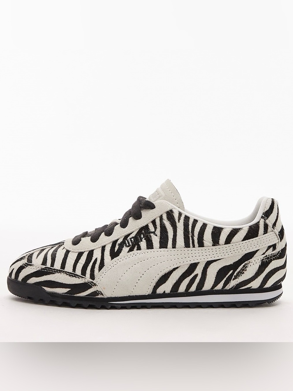 NWOT Puma Arizona Zebra Print Lace Up Sneakers Calf Hair Fur Leather Shoes Sz 8